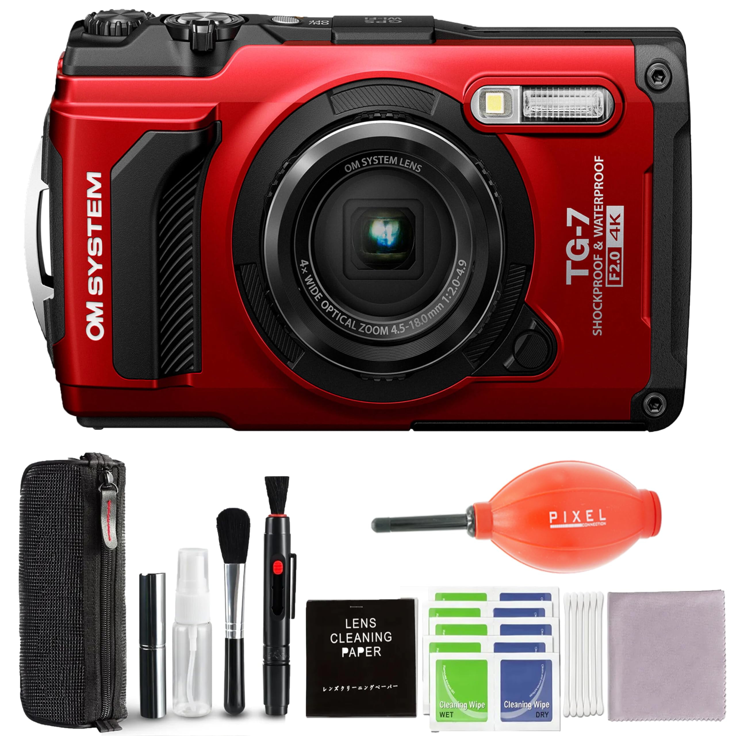 Olympus OM System Tough TG-7 Digital Camera - Red | Woodland