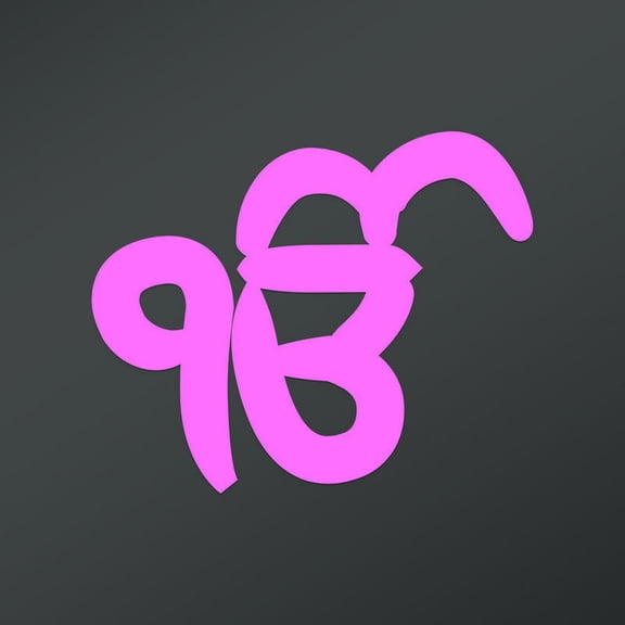 OM Symbol In Gurumukhi Script Decal Sticker | 5.5-Inches By 5.5-Inches | Meditation Conciousness Religious Motivational Inspirational | Light Pink Vinyl