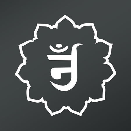OM Symbol In Jain Symbol Flower Decal Sticker | 5.5-Inches By 5.5-Inches | Meditation Conciousness Religious Motivational Inspirational | White Vinyl