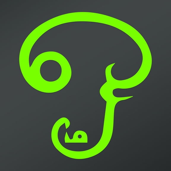 OM Symbol In Tamil Script Decal Sticker | 5-Inches By 4.5-Inches | Meditation Conciousness Religious Motivational Inspirational | Lime Green Vinyl