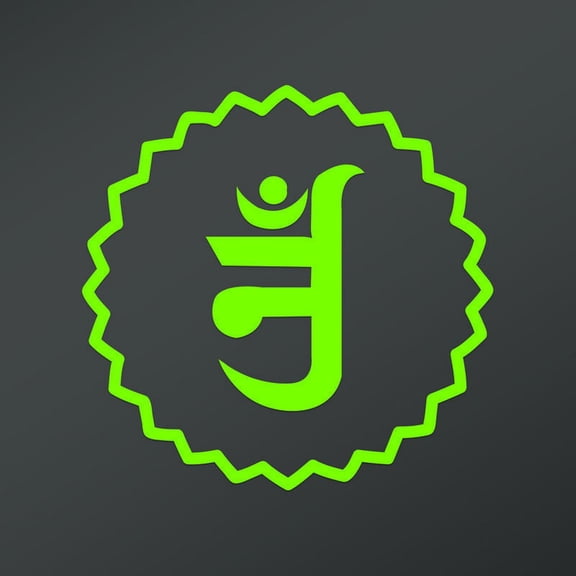 OM Symbol In Jain Symbol Sun Decal Sticker | 5.5-Inches By 5.5-Inches | Meditation Conciousness Religious Motivational Inspirational | Lime Green Vinyl