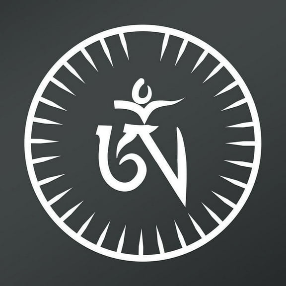 OM Symbol In Tibetan Script Sun Dial Decal Sticker | 5.5-Inches By 5.5-Inches | Meditation Conciousness Religious Motivational Inspirational | White Vinyl