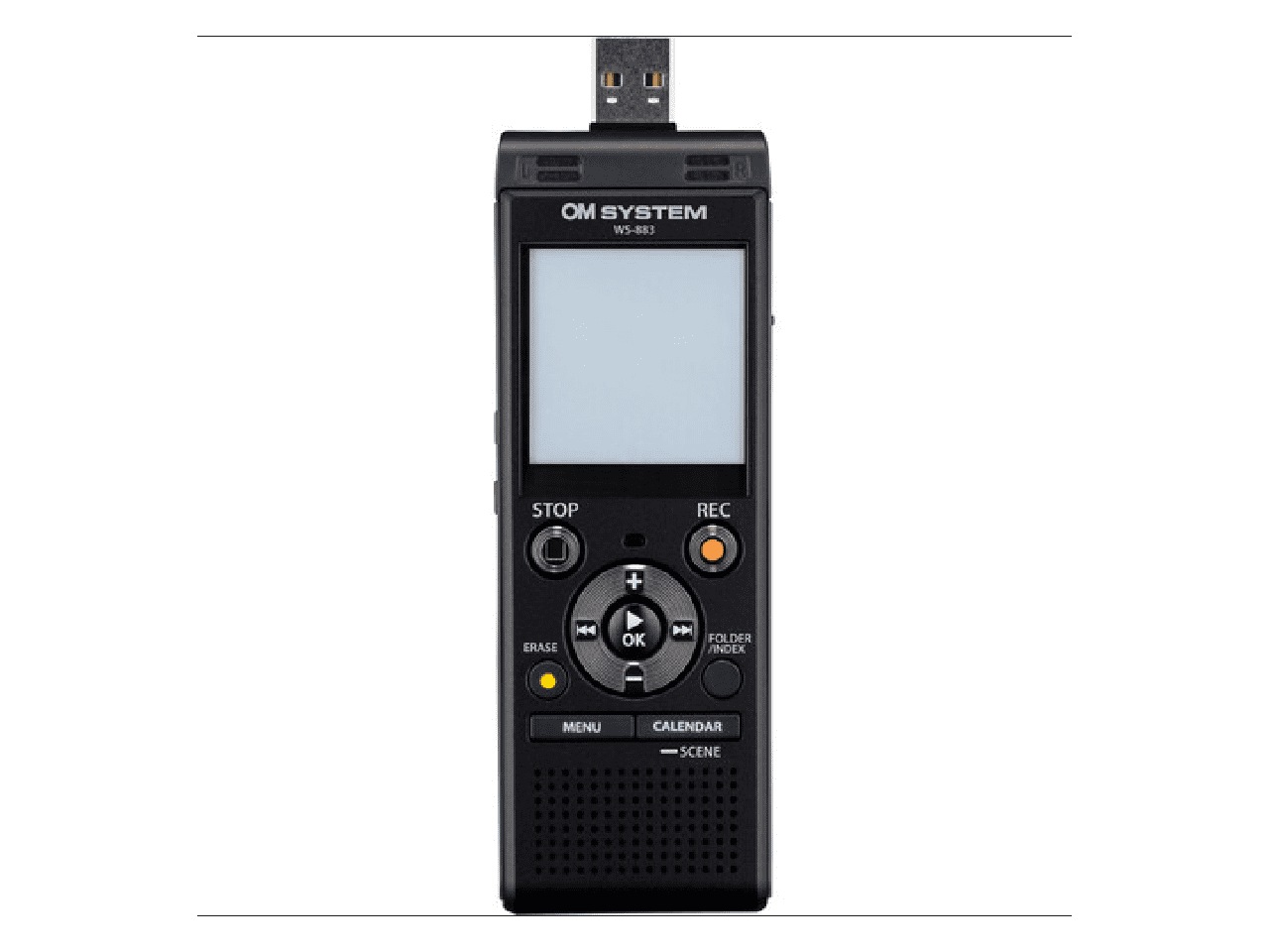 OM System WS-883 Digital Voice Recorder, Linear PCM/MP3 Recording Formats, USB Direct, 8gb Playback Speed and Volume Adjust, File Index, Erase Selected Files
