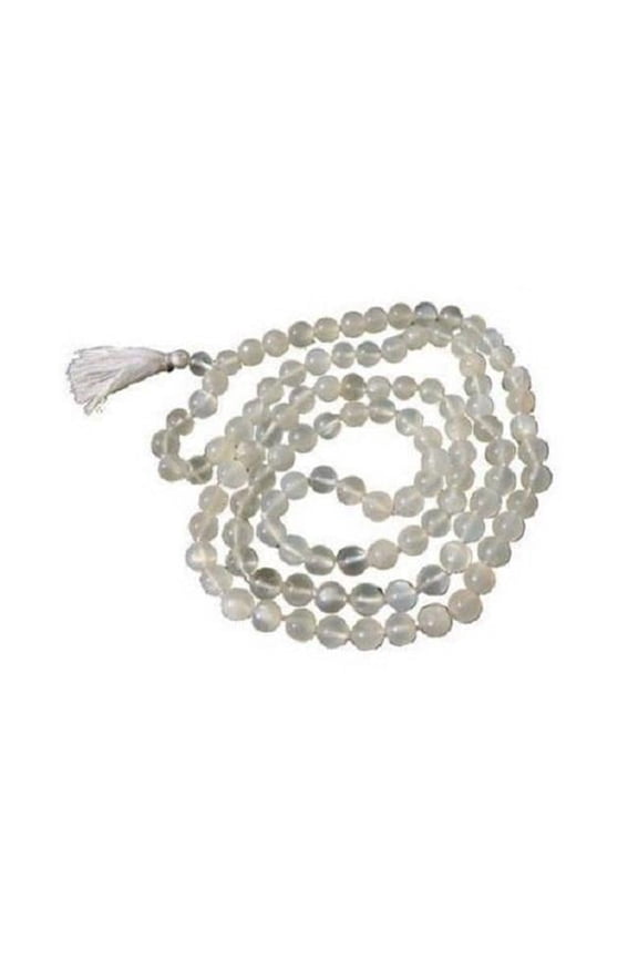 OM1619MSMB-moonstone Moon Stone Mala Chain - 108 Beads