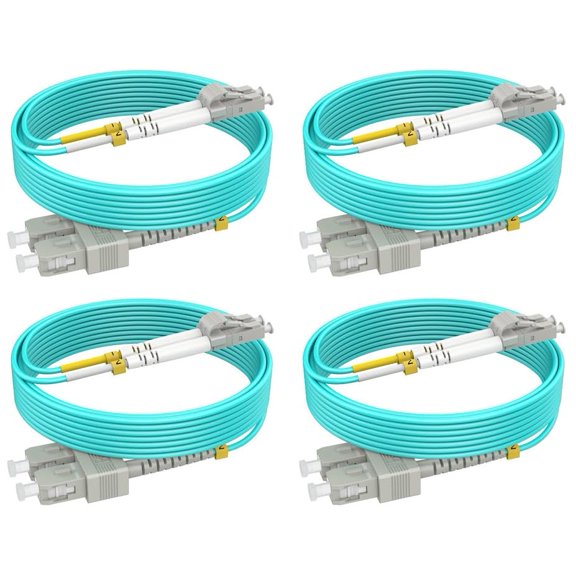 OM4 SC LC Fiber Patch Cables Multimode MMF, 3ft/1m, 4Pack