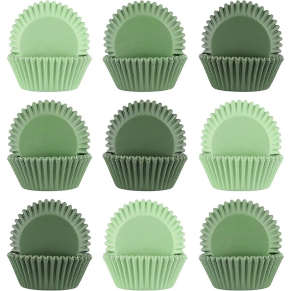 600Pcs Green Cupcake Liners Sage Green Dark Green Light Green Baking ...