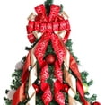 thumbnail image 1 of OMA Christmas Tree Topper Christmas Wreath Bow 45"x13" Large Christmas Toppers Bow with Letter Patterned for Xmas Tree Rustic Farmhouse Home Holiday Party Decorations Red, 1 of 15