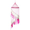 thumbnail image 1 of OMA Dream Catcher Pink Feather Dreamcatcher with Real Bone Beads Delicate Spiral Traditional Design Hand Crafted - 28" Long x 7" Diameter (Rose Pink), 1 of 1