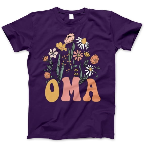 OMA Floral T-Shirt - Cute Grandma Gift, Mother's Day Shirt , Flower Garden Graphic Tee, Retro Oma Shirt, Women's Family Gift