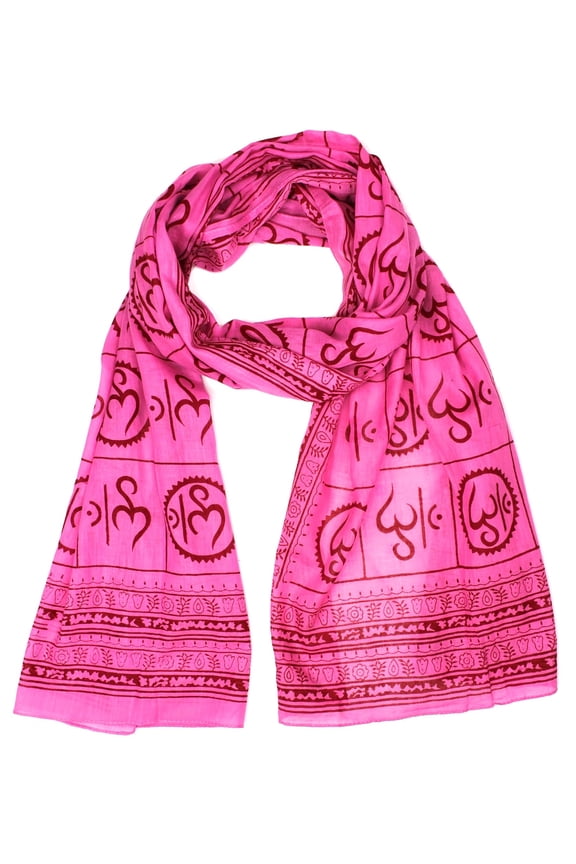 Om Sign With Sacred Mantra Shawl Scarf Meditation Altar Cloth X LARGE SIZE 35" x 70"