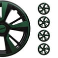 thumbnail image 1 of OMAC 14" Hubcaps Wheel Rim Cover Black with Green Insert 4pcs Set, 1 of 7