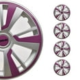 thumbnail image 1 of OMAC - Gray with Violet Hub Caps 14 Inch Set of 4, Tapas para Rines 14, Premium Wheel Covers 14 Inch, R14 Rim Cover Set, Snap On Durable Car Replacement Exterior Accessories, 1 of 6
