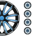 thumbnail image 1 of OMAC 14" Inch Hubcaps Wheel Rim Cover Glossy Black with Blue Insert 4pcs Set, 1 of 8