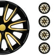 thumbnail image 1 of OMAC 14" Wheel Covers Black & Yellow Set of 4 Pcs Hub Caps fits R14 Tire Steel Rim, 1 of 9