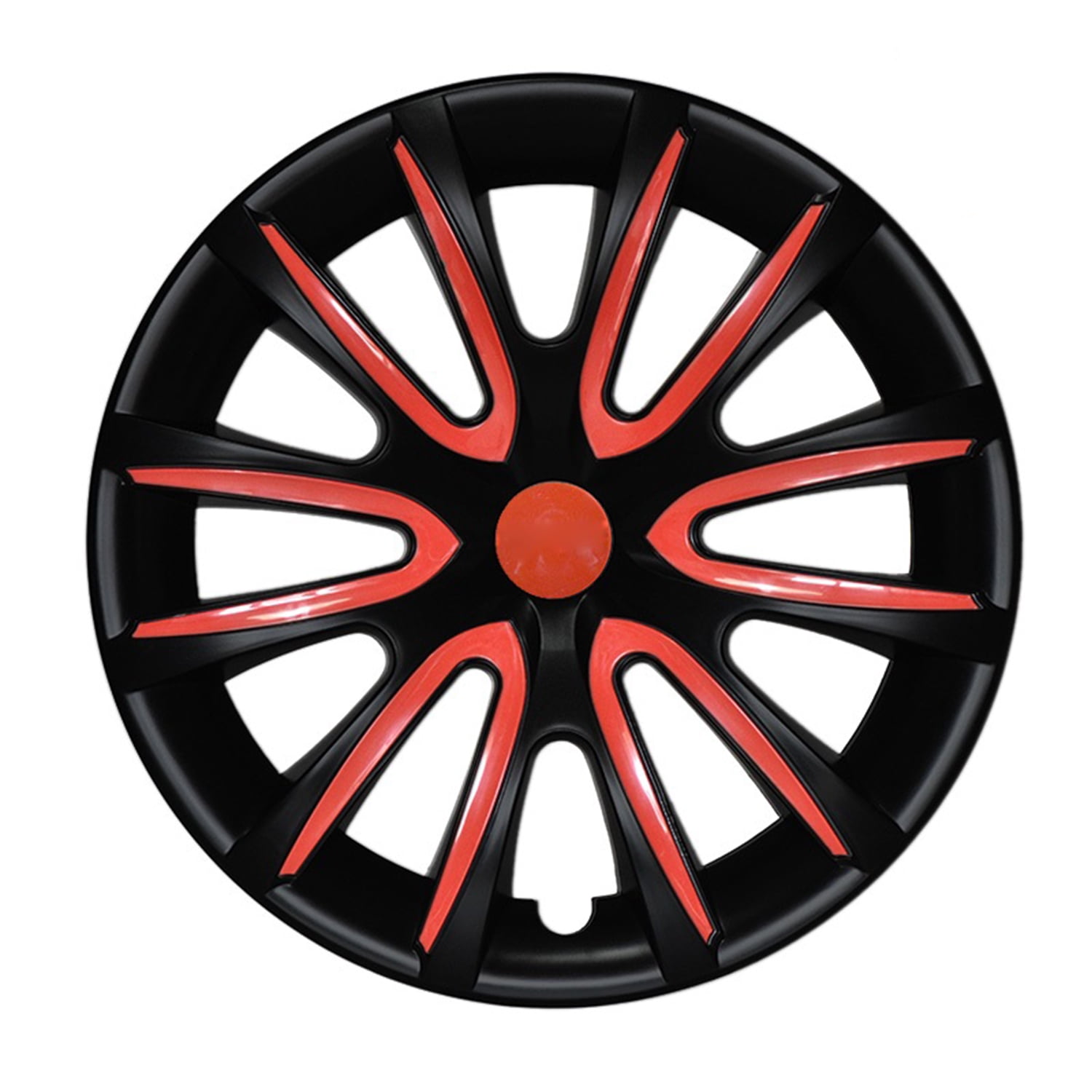 OMAC 14" Wheel Covers Hubcaps for Toyota Camry Black Matt Red Matte