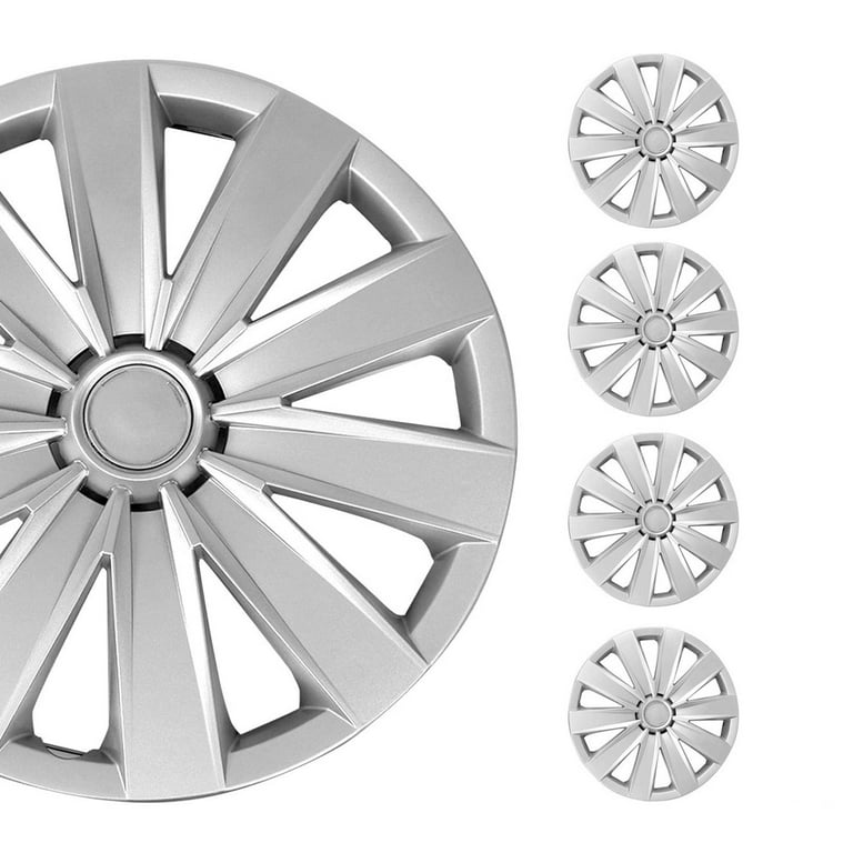 OMAC 15 4x Set Wheel Covers Hubcaps for VW Jetta Silver Gray