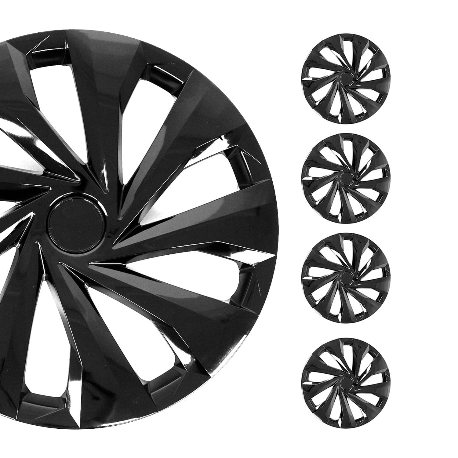 OMAC 15 Inch Wheel Rim Covers Hubcaps for Hyundai Elantra Black