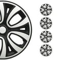 thumbnail image 1 of OMAC - Matt Black with White Hub Caps 15 Inch Set of 4, Tapas para Rines 15, Premium Wheel Covers 15 Inch, R15 Rim Cover Set, Snap On Durable Car Replacement Exterior Accessories, 1 of 7