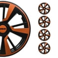 thumbnail image 1 of OMAC 15" Set of 4 Pcs Wheel Covers Black with Orange Hubcaps fits R15 Tire Steel Rim, 1 of 8