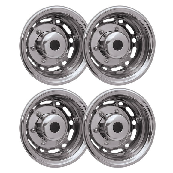 OMAC 16" Dual Wheel Simulator Hubcaps for Mercedes Sprinter Chrome Silver Gloss