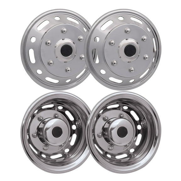 2015-2026 Ford Transit 16" Dual Wheel Simulator Hubcaps Chrome Silver Gloss