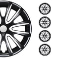 thumbnail image 1 of OMAC - Black with White Hub Caps 16 Inch Set of 4, Tapas para Rines 16, Premium Wheel Covers 16 Inch, R16 Rim Cover Set, Snap On Durable Car Replacement Exterior Accessories, 1 of 6