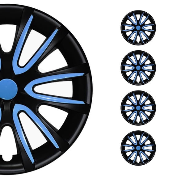 OMAC 16" Wheel Covers Hubcaps for Chevrolet Camaro Black Matt Blue Matte
