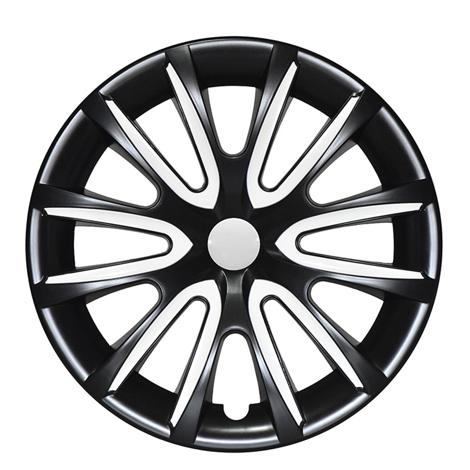 OMAC 16" Wheel Covers Hubcaps for Hyundai Elantra Black White Gloss