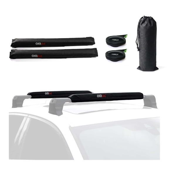 19" Roof Rack Pads Surfboard Windsurf Crossbar Pads for Lexus Black 2 Pcs