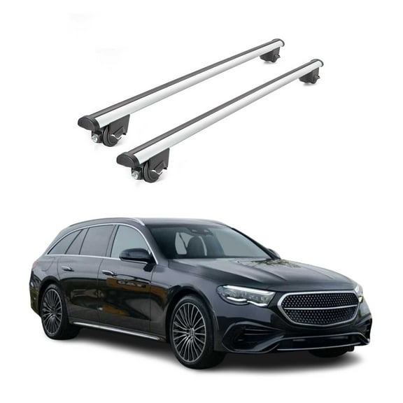 220 Lbs Luggage Roof Racks for Mercedes E Class S213 Wagon 2017-2023 Alu Gray