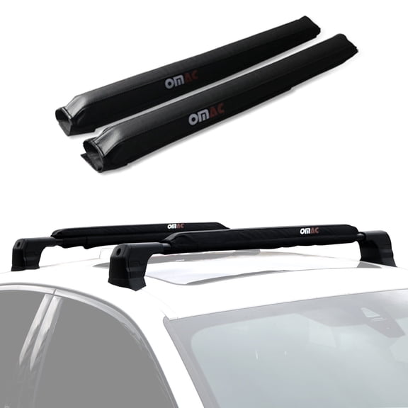OMAC 28" Roof Rack Pads Surfboard Windsurf Crossbar Pads for Saturn Black 2 Pcs