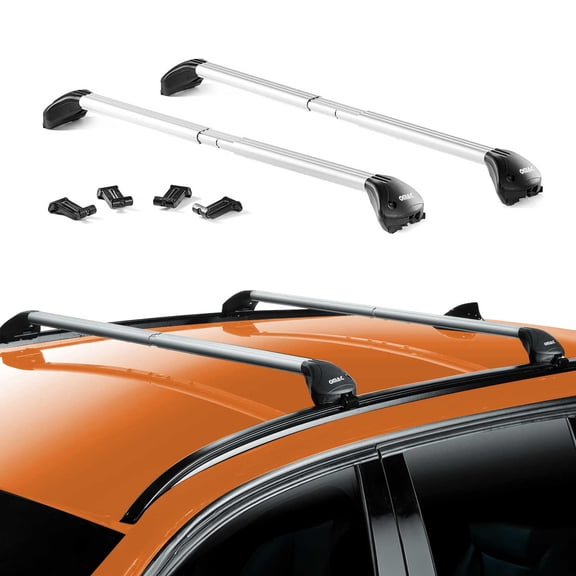 31"-43" Adjustable Roof Rack Cross Bars fits Flush Rail Aluminium Silver 2x