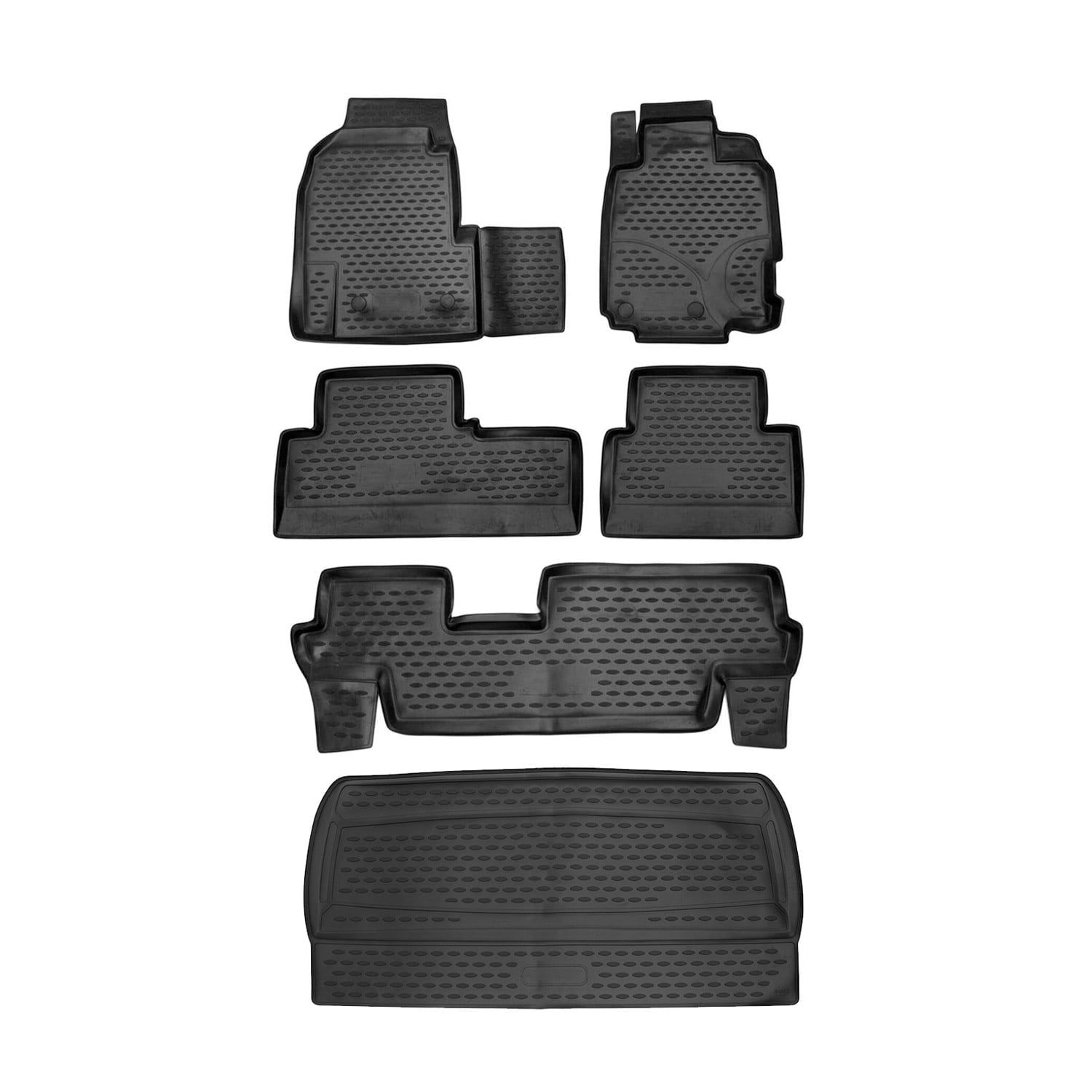 OMAC 3D Custom Floor Mats & Cargo Liners for Honda Odyssey 20182024 AllWeather Black 6 Pcs