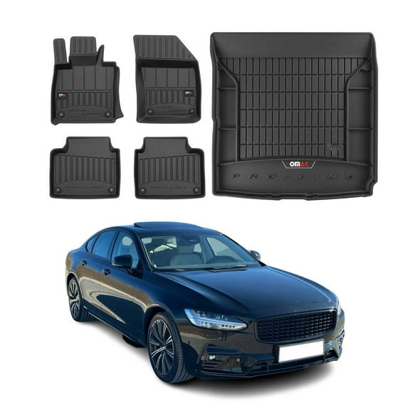 OMAC Premium Floor Mats & Cargo Liners for Volvo S90 2017-2024 Black 5 Pcs