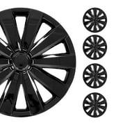 OMAC 16" Wheel Covers & Hub Caps ABS Black, 4 Pack