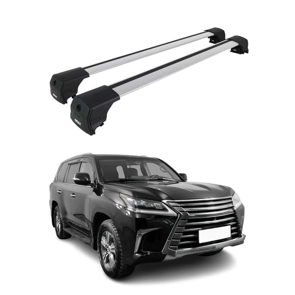 OMAC Alu Roof Racks Cross Bars Luggage Carrier for Lexus LX 570 2016-2021 Silver