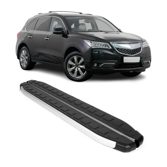 OMAC Alu Side Step Nerf Bars Running Board for Acura MDX 2014-2020 Black Silver 2Pcs