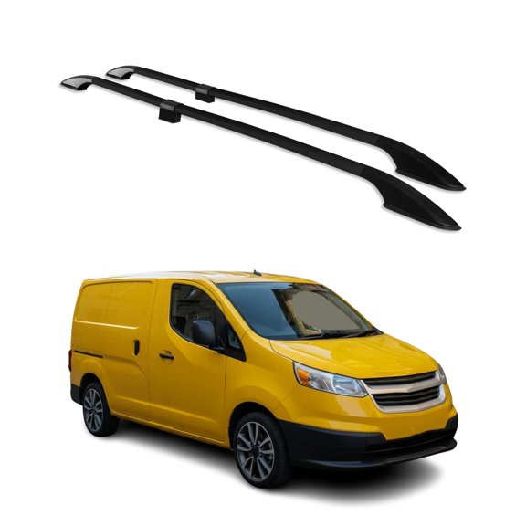 Aluminium Roof Rack Side Rails for Chevrolet City Express 2015-2018 Black 2x Alu