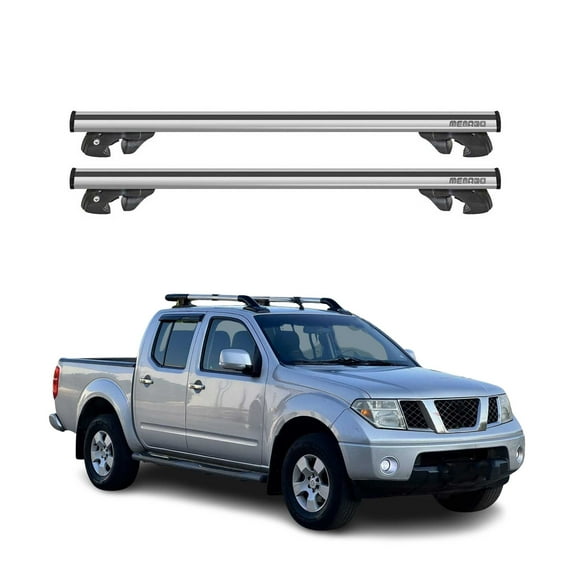 OMAC Aluminium Roof Racks Cross Bars Carrier for Nissan NP300 2006-2014 Gray 2Pcs