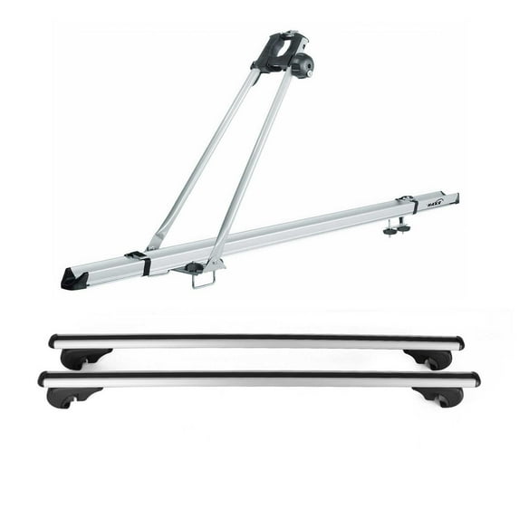 OMAC Bike Rack Carrier Roof Racks Set fits Subaru Outback 2010-2014 Gray 3 Pcs