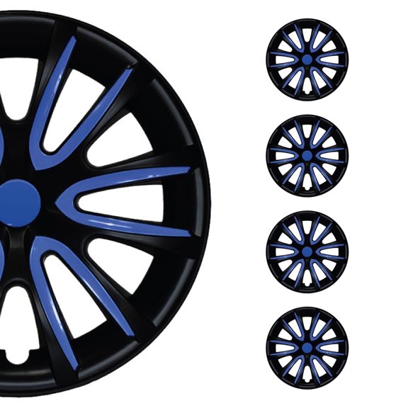 OMAC - Black Matt Dark Blue Matte Hub Caps 16 Inch Set of 4 for Nissan Sentra, Tapas para Rines 16, Premium Wheel Covers 16 Inch, R16 Rim Cover Set, Replacement Exterior Accessories