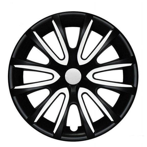 14" Inch Hubcaps Wheel Rim Cover For Honda Matt Black White Insert 4pcs Set