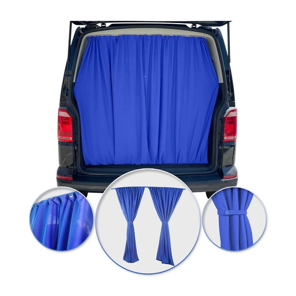 Trunk Tailgate Curtain fits Mercedes Sprinter Blue 2 Privacy Curtains