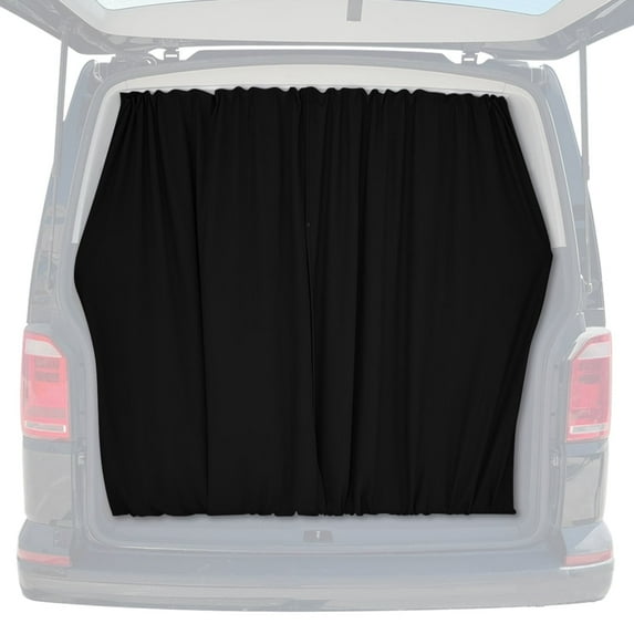 OMAC Trunk Tailgate Curtains for Chevrolet Express Black 2 Privacy Curtains