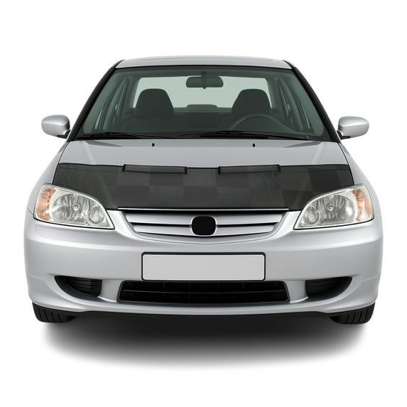 OMAC Car Bonnet Mask Hood Bra for Honda Civic 2001-2005 Sedan Black Chequered 1 Pc