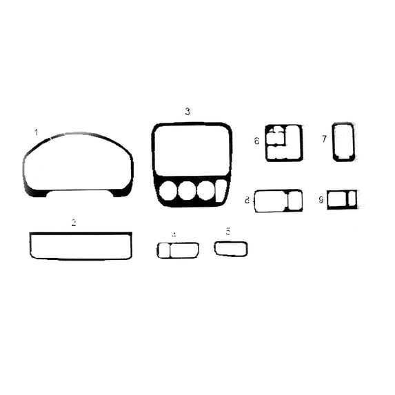 Carbon Look Dashboard Console Trim Kit for Honda CR-V 1997-2001 9 Pcs