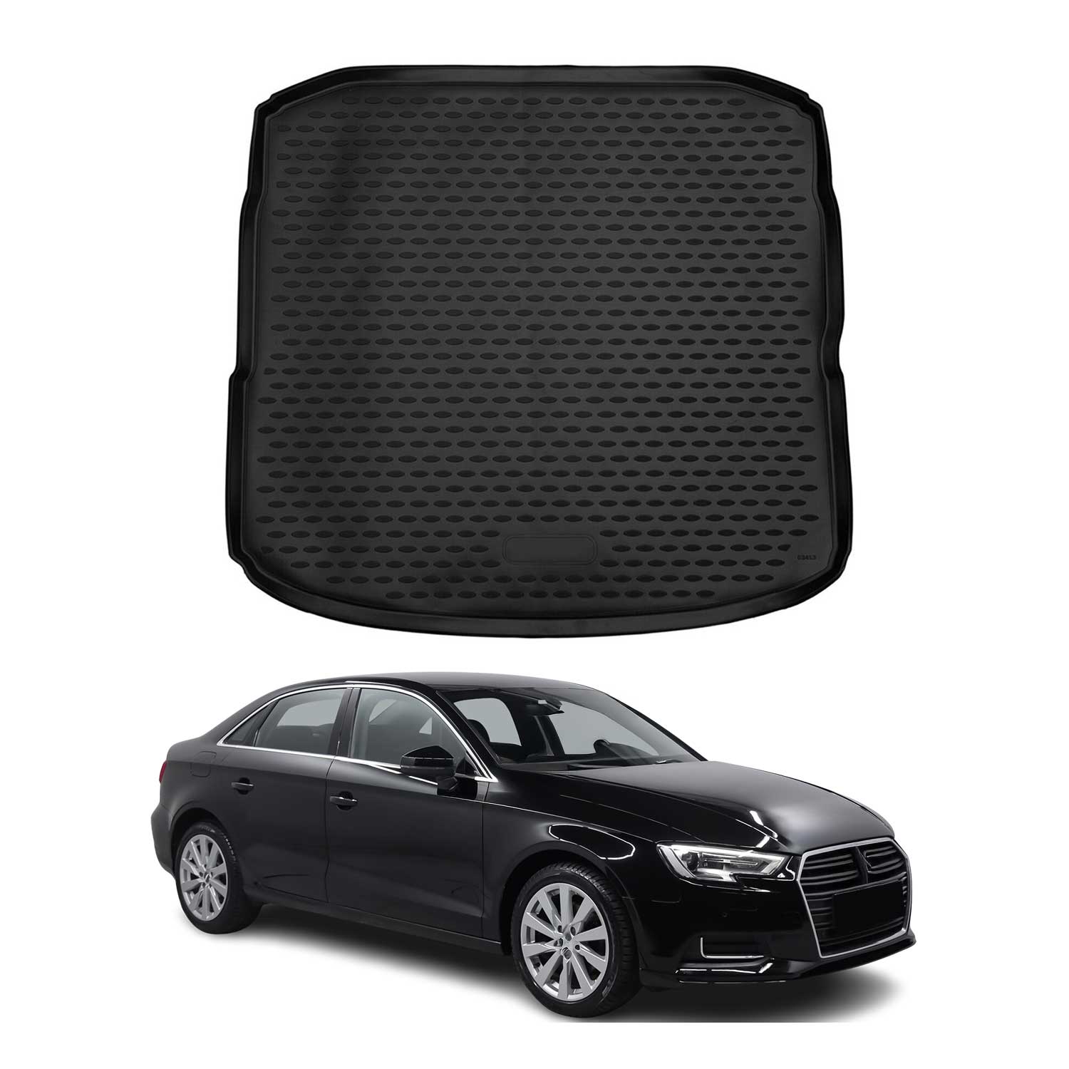 WeatherTech Cargo/Trunk Liner For Audi A3 / S3 / RS3 – Black, High-Density TPO, Raised Lip (Model 40714)