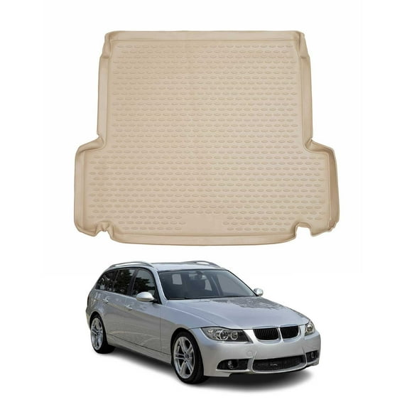 OMAC Cargo Mats Liner for BMW 3 Series E91 Wagon 2006-2011 Rubber TPE Beige 1Pc