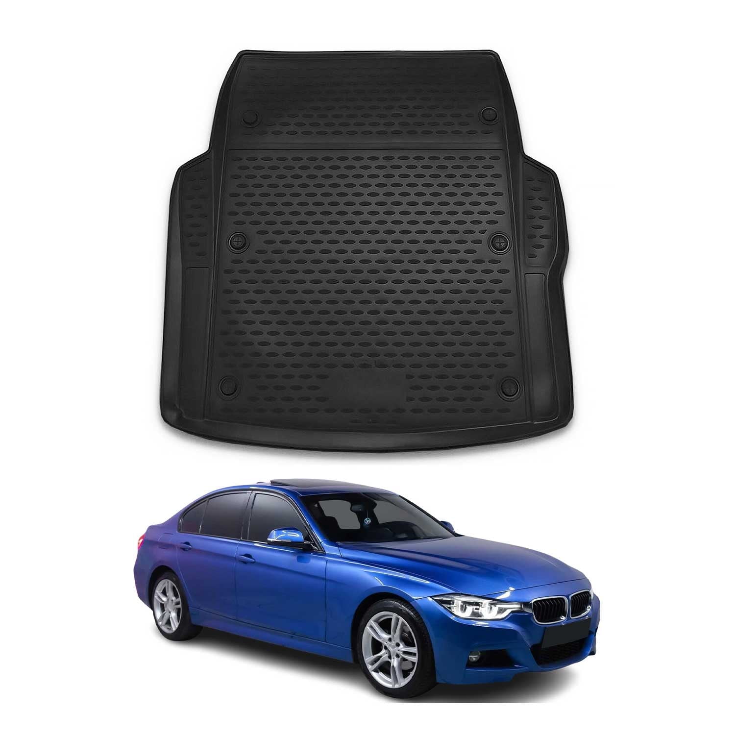 OMAC Custom Fit Cargo Liner Mat For BMW X5 F15/F85 (2014-2018) - TPE Rubber, Black, Trunk Protection