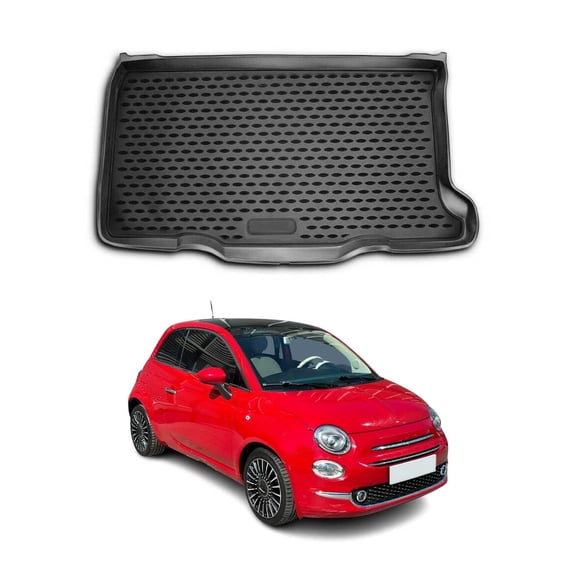 OMAC Cargo Mats Liner for Fiat 500 2012-2016 Rear Trunk Mat Black